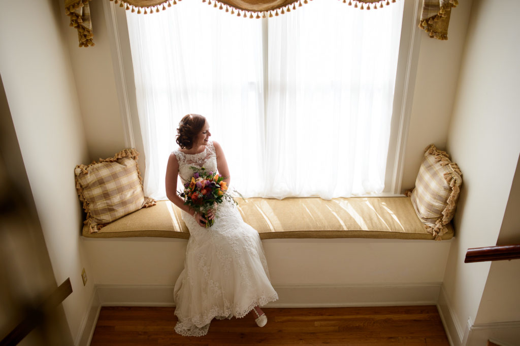 bride before wedding ceremony at Wimbish House in Atlanta