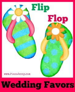 Flip flop beach wedding favors