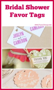 Personalized favor tags for bridal shower