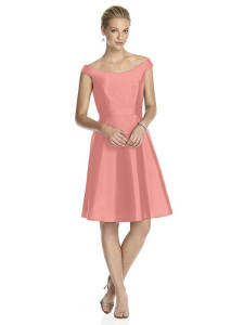 apricot peach bridesmaid dress with pockets