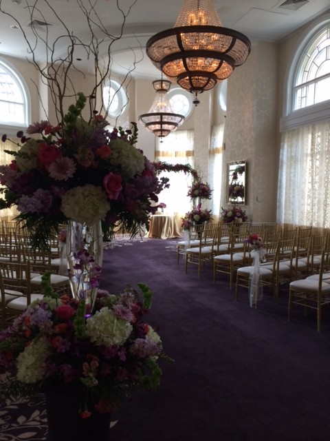 Wedding Ceremony ballroom decorated by A Very Special Wedding at Atlanta venue The Georgian Terrace