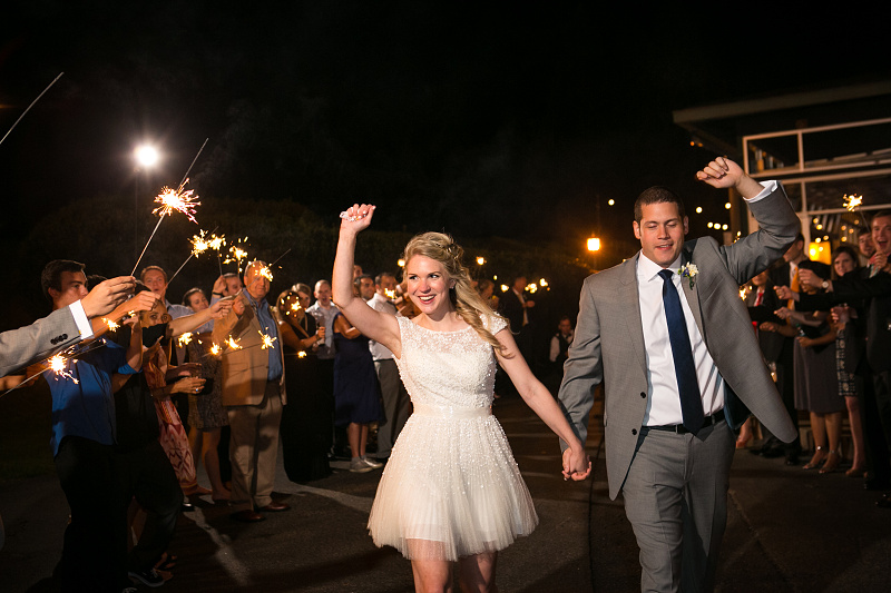 Sparkler exit from Chateau Elan weding