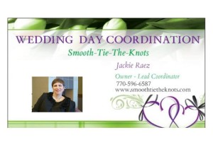 Smooth Ties the Knot business card with Jackie Raez
