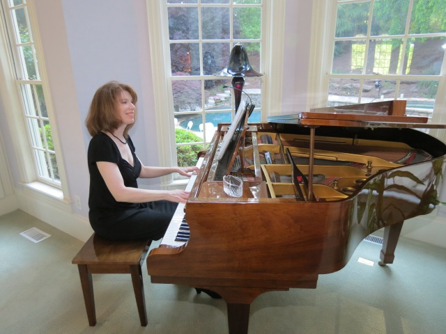 Atlanta Pianist Jennifer Blaske playing ceremony and cocktail hour music for engagement party and surprise wedding