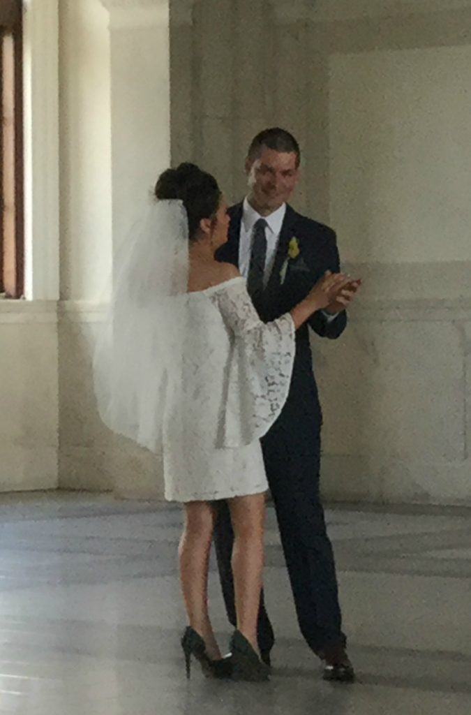 Bride and groom at elopement ceremony in Atlanta