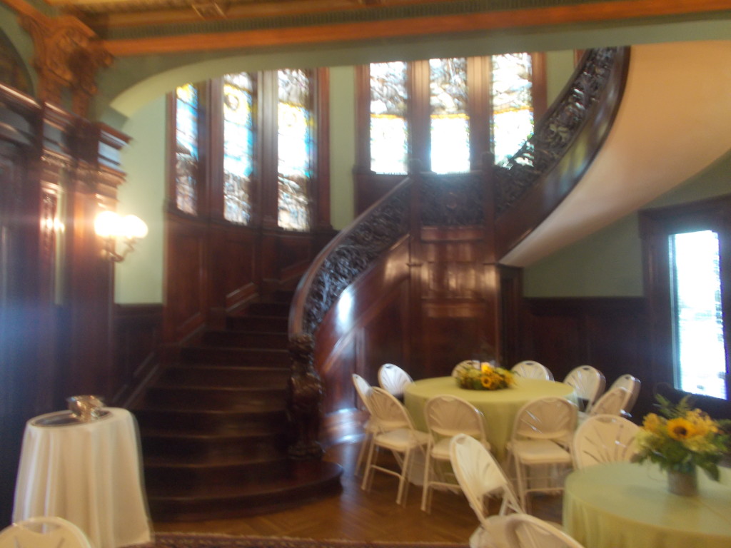 Stained glass windows at history wedding venue Rhodes Hall, the Atlanta castle