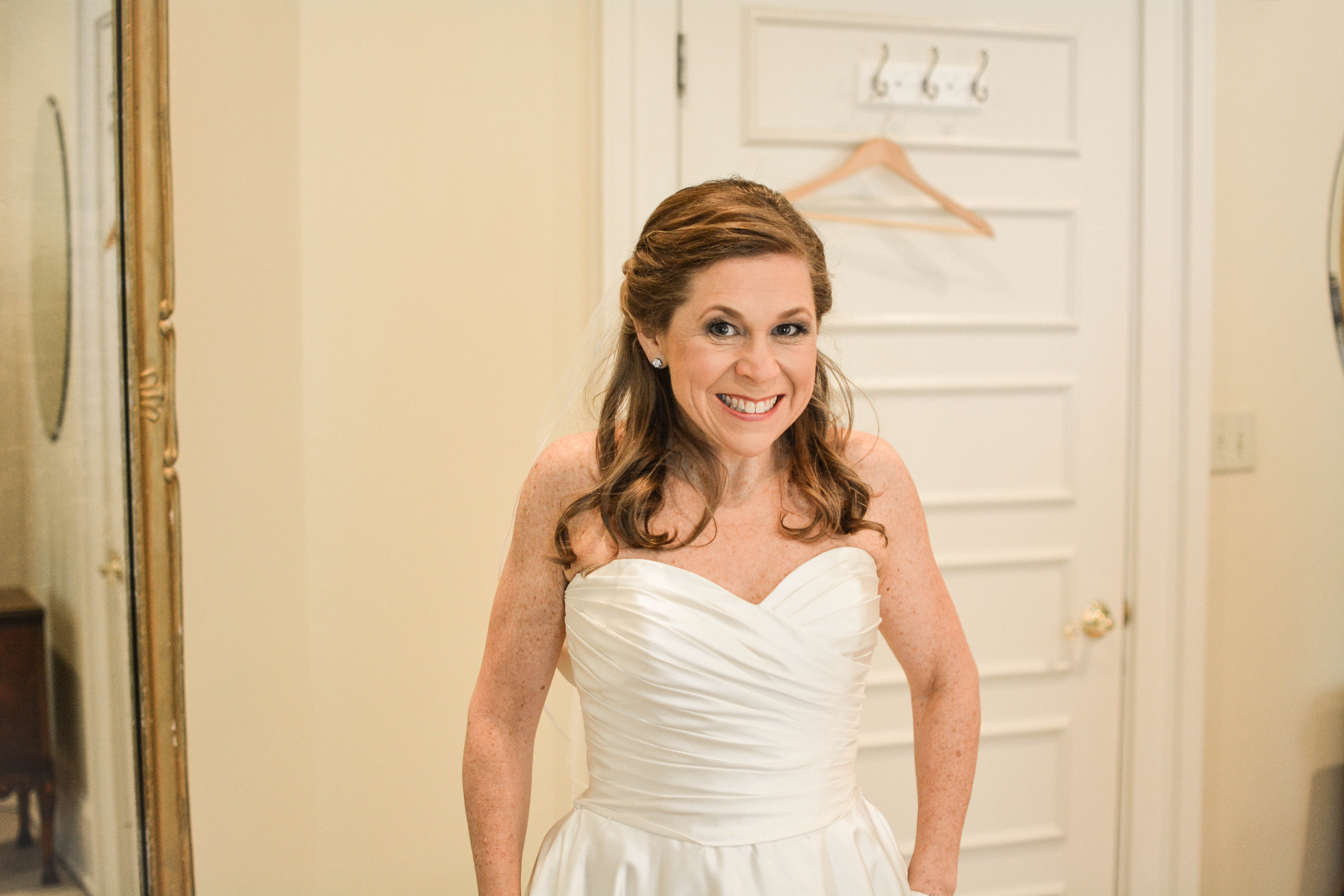 Lavin in her wedding dress inside the Wimbish House