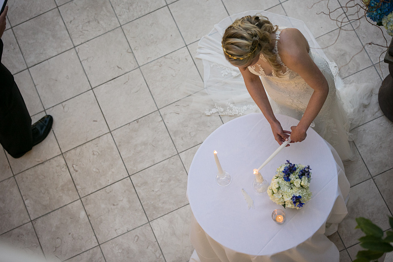 Candle lighting photo at wedding ceremony at Chateau Elan Winery and Resort