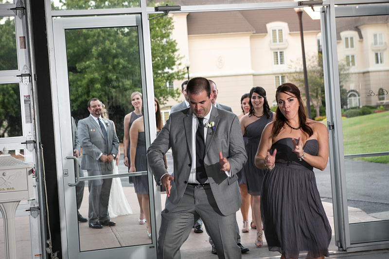 Bridal party entering wedding reception at Chateau Elan