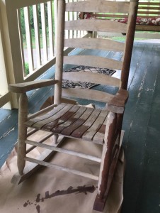 how my kids helped me write my novel while stained chair on front porch