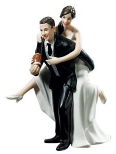 Bride and Groom Football wedding cake topper