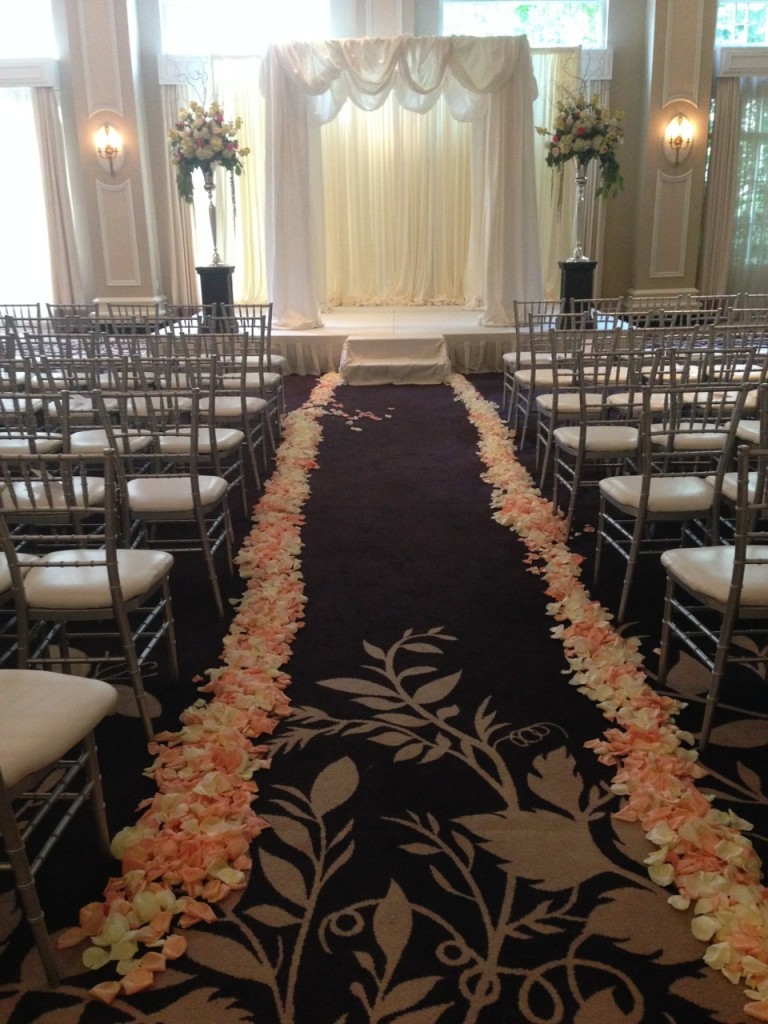 Chelsea Floral aisle runner for Atlanta wedding ceremony at Georgian Terrace