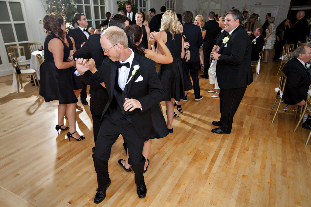 Dancing at wedding reception in Atlanta at Wimbish House venue