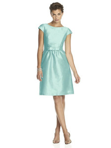 seaside blue bridesmaid dress with pockets