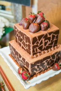 Chocolate cake with strawberries