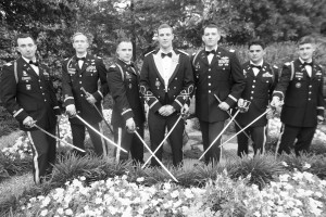 Military Groomsmen at outdoor atlanta wedding