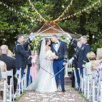 Atlanta outdoor wedding ceremony with live piano music