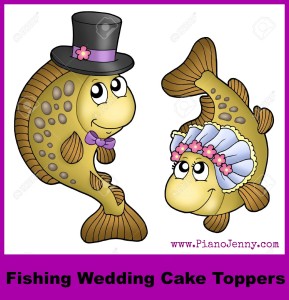  fishing wedding cake toppers